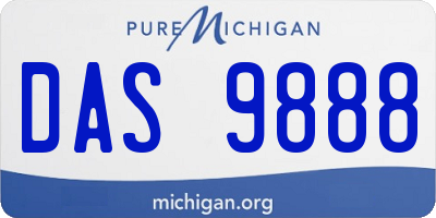 MI license plate DAS9888