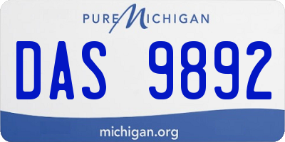 MI license plate DAS9892