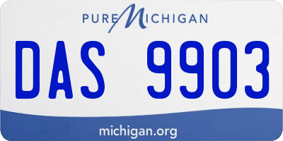 MI license plate DAS9903