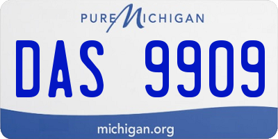 MI license plate DAS9909