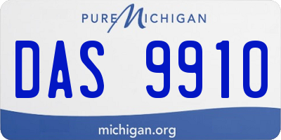MI license plate DAS9910