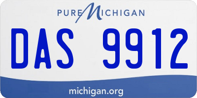 MI license plate DAS9912