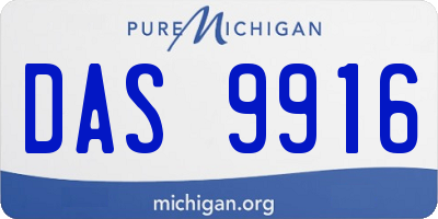 MI license plate DAS9916