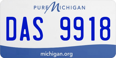 MI license plate DAS9918