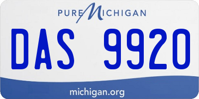MI license plate DAS9920