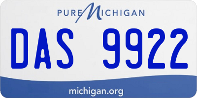 MI license plate DAS9922