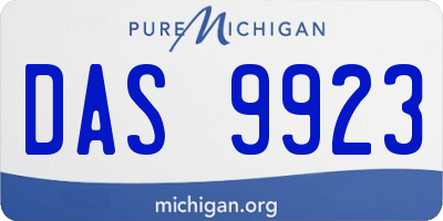 MI license plate DAS9923