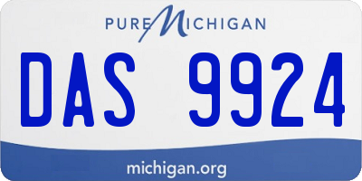MI license plate DAS9924