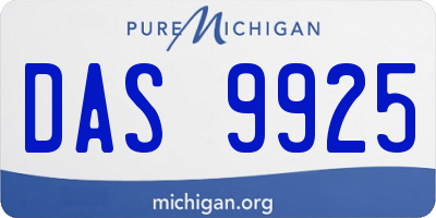 MI license plate DAS9925