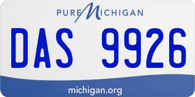 MI license plate DAS9926