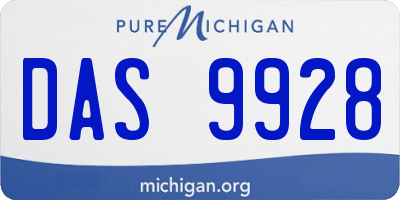 MI license plate DAS9928