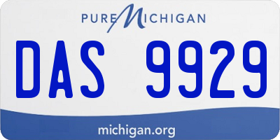 MI license plate DAS9929