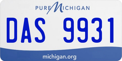 MI license plate DAS9931