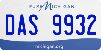 MI license plate DAS9932