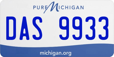 MI license plate DAS9933