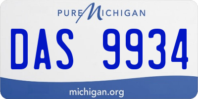 MI license plate DAS9934