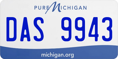 MI license plate DAS9943