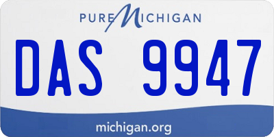 MI license plate DAS9947
