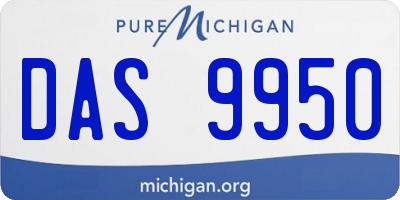 MI license plate DAS9950