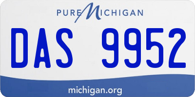 MI license plate DAS9952