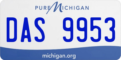 MI license plate DAS9953