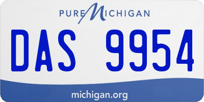 MI license plate DAS9954