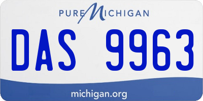 MI license plate DAS9963
