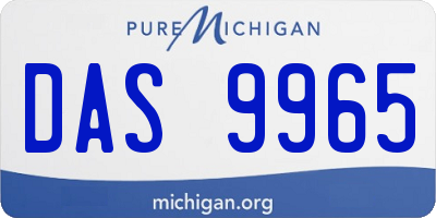 MI license plate DAS9965
