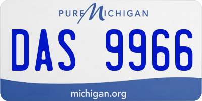 MI license plate DAS9966