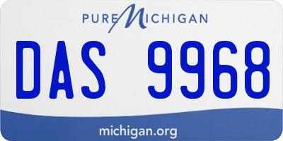 MI license plate DAS9968