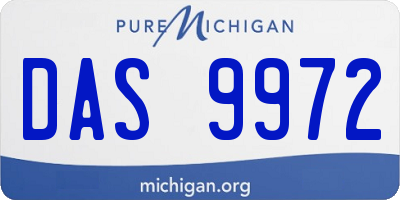 MI license plate DAS9972