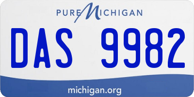 MI license plate DAS9982