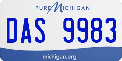 MI license plate DAS9983
