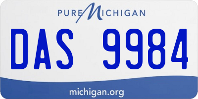 MI license plate DAS9984