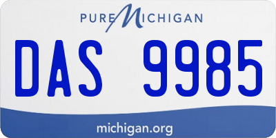 MI license plate DAS9985
