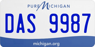 MI license plate DAS9987