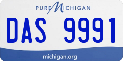 MI license plate DAS9991