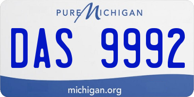 MI license plate DAS9992