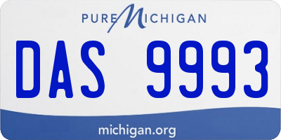 MI license plate DAS9993