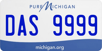 MI license plate DAS9999