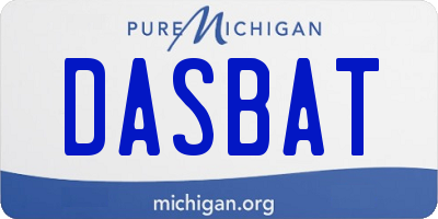 MI license plate DASBAT