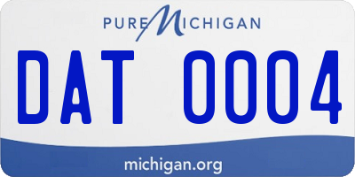 MI license plate DAT0004