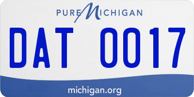 MI license plate DAT0017