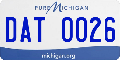 MI license plate DAT0026