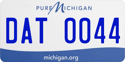 MI license plate DAT0044