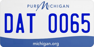 MI license plate DAT0065