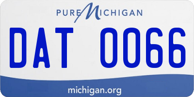MI license plate DAT0066