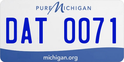 MI license plate DAT0071
