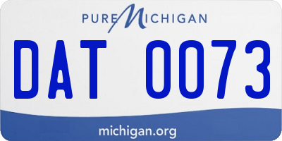 MI license plate DAT0073