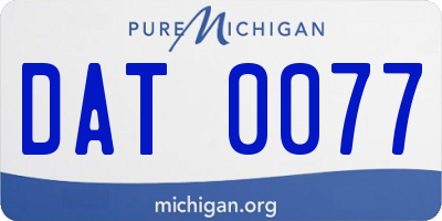 MI license plate DAT0077